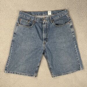 Vtg Y2K Levi's 569 Shorts Mens 34 Blue Loose Fit Light Wash Jean Casual Denim